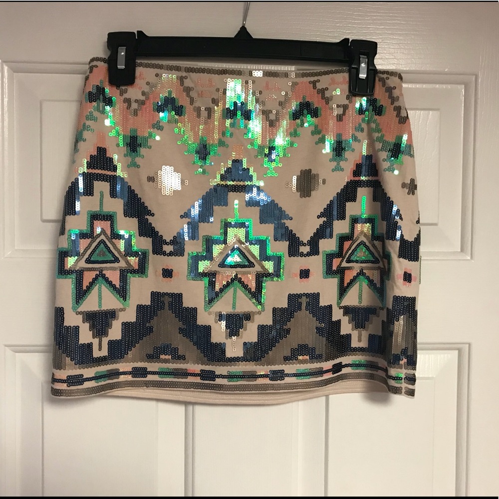 Embellished Santa Fe Sequin Print Fully lined Mini